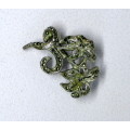 Vintage Marcasite Silver-Tone Flower Brooch