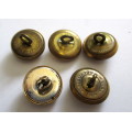 Set of 5 SA Policw (Star) 19,5mm Brass Police Uniform Buttons.