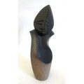 Quality Vintage Hand Carved African Stone Sculpture. 22cm high. 1045g.