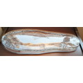 Large Heavy Handmade ItalGlass Fabrique Alamain Glass Fish Serving Dish Plate Footed 57,5 x 22cm