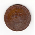 1930 SA Union One Penny Bronze. Extra Fine.