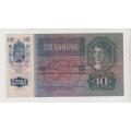 Austria Hungary 1915 10 Zehn Kronen Tiz Korona Banknote w/ overprint World War 1