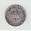 1893 Portugal 50 Reis, Silver Coin