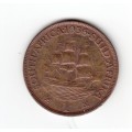 1936 South Africa Union One Penny Coin