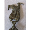 Vintage Volendam Holland Pewter Souvenir Serving Spoon with Storks and Markings on handle. 22cm.