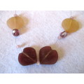 Lovey Plum Color Heart Necklace. Costume Jewerly. 54 cm.