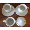 Vintage Timbati Potteries Set. 2 Cups with Saucers, Milk Jug and Suger Bowl. Spotless.