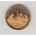 Afrikaner Medallions Geskiedenis in Beeld. 925 Silver, Gold Plated. Numbered.  Spioenkop.