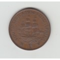 1934 South African Bronze One Penny.