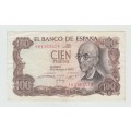 1970 El Banco De Espana 100 Note