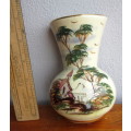 Vintage Prcelain Hand Painted Wall Pocket Flower Vase. 120mm. Chips on rim, not seen when on wall.