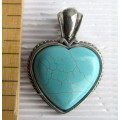 Costume Jewelry Heart Pendant. 40mm