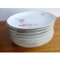 Lot of 8 Porcelain Alka Kunst Bavaria - Claudia side plates. Lovely delicate pattern. 165mm diameter