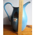 Vintage Large ENAMEL HAND PAINTED WATER JUG. 300mm high. Refer to photos.