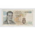 1964 Belgium 20 Francs Banknote