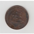 1947 SA Union Bronze One Penny