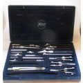 Vintage Kern from Aarau 22 Piece Drafting Drawing Set Swiss Made. Note 2 pieces missing.