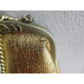 Vintage Evening Bag, Faux Leather, Gold. 220mmx180mm.
