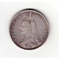 1889 Queen Victoria British Silver `Jubilee head` Florin