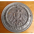 Vintage Musterschutz Cast Plaque. Very heavy, detailed embossed. 18cm diameter.