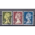 Great Britain - QEII - GB stamp, 1967-70,  Machin definitives, set of 3, High Values