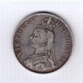 1889 Queen Victoria British Silver Double Florin