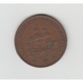 1939 South Africa Union Bronze One Penny