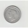 1944 South Africa Union Silver 6 Pence