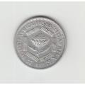 1941 South Africa Union Silver 6 Pence