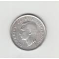 1941 South Africa Union Silver 6 Pence