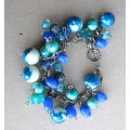 Bead Bracelet. Different colors of Blue. 20cm long.