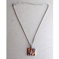 Vintage Necklace with Pendant. Silver Colored. Chain 50cm long.