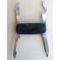 vintage Stainless Steel Pocket Knife. Leather Covered. As per Photo.