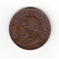 1898 ZAR Paul Kruger Bronze One Penny