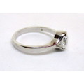 Silver Ring with Clear Stone. Size L
