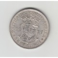 1937 South Africa Union 2 1/2 Silver Shilling