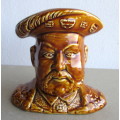 Vintage Porcelain King Henry VIII all brown Character Mug. 10cm.