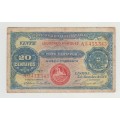 1914 Mozambique Twenty Centavos Banknote