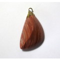 Lovely Vintage Rust Brown Stone Pendant. Might be Jasper.