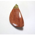 Lovely Vintage Rust Brown Stone Pendant. Might be Jasper.