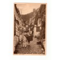 Vintage Sepia Photo Post Card - Cloevely, High Street