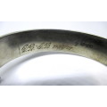 Vintage Silver Engraved Bangle with Initials and date engraved. Safety Chain. 24,5g