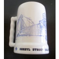 Dorbyl Construction Engineering Porcelain Beer tankard. Bell Ware, South Africa. 130mm high