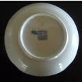 Vintage Japanese Blue-White Porcelain Pin Dish. Hand painted White and Blue. Size 120x120mm.