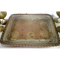 Vintage lot of 6 Brass Mini Goblets & Serving Tray Made In India. As per photo. Goblets 55mm high.