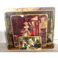 Vintage Win-El-Ware Table Mats Set of 7 with display stand. As per photo. made in Great Britain.