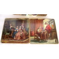 Vintage Win-El-Ware Table Mats Set of 7 with display stand. As per photo. made in Great Britain.