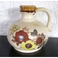 Vintage Ceramic Jag/Vase, painted with autumn flowers. 130mm high.