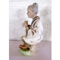 Lovely Vintage Unglazed Porcelain Figurine. 140mmhigh.