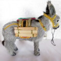 Adorable little Mexican? Donkey figurene. Real hair, carrying wood, blankets.  Very lifelike. 20cm h